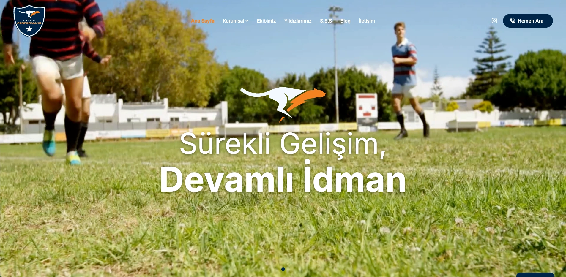 Athletic Performans sitesinin ana sayfası