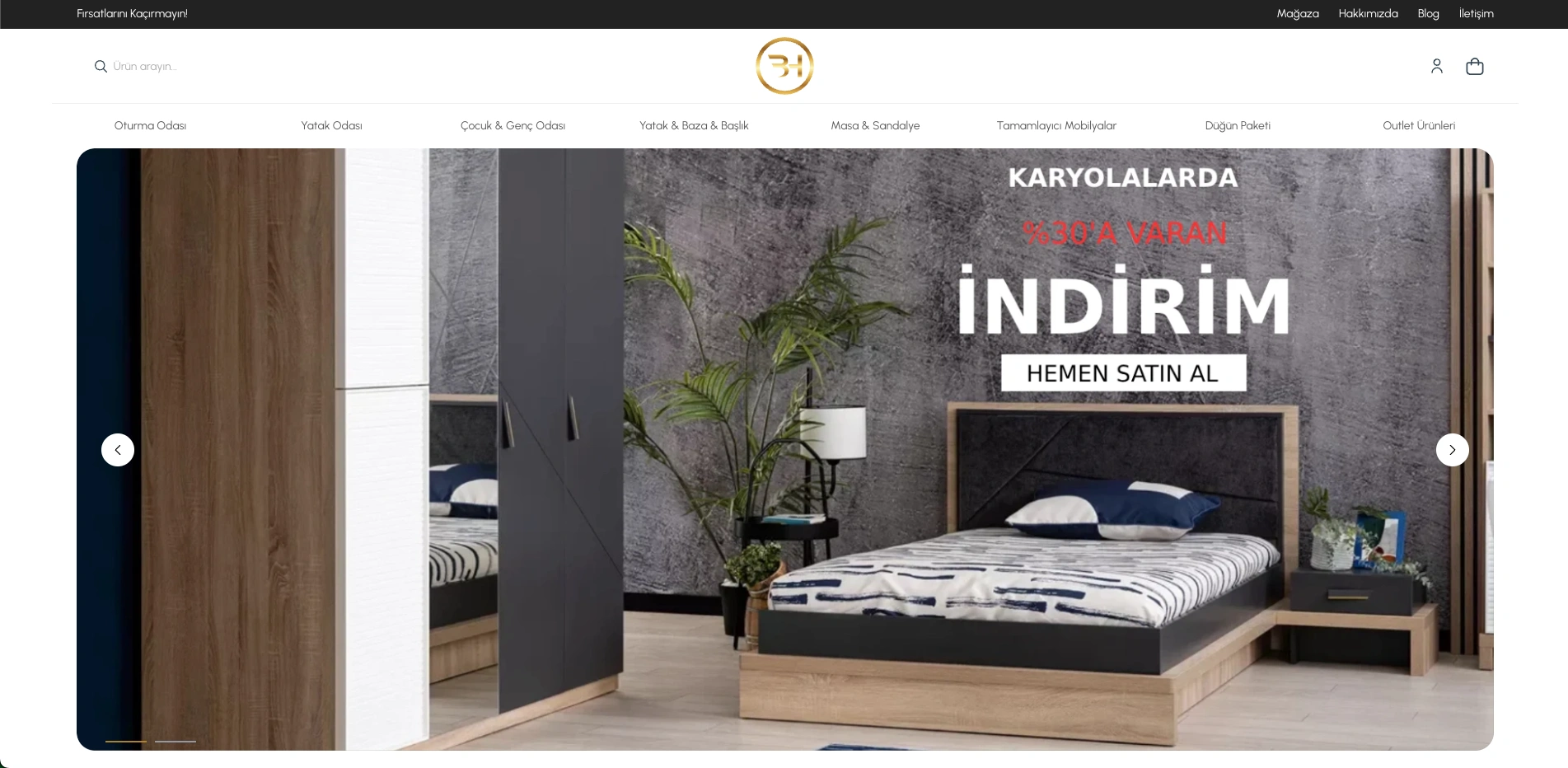 Burak Home sitesinin ana sayfası