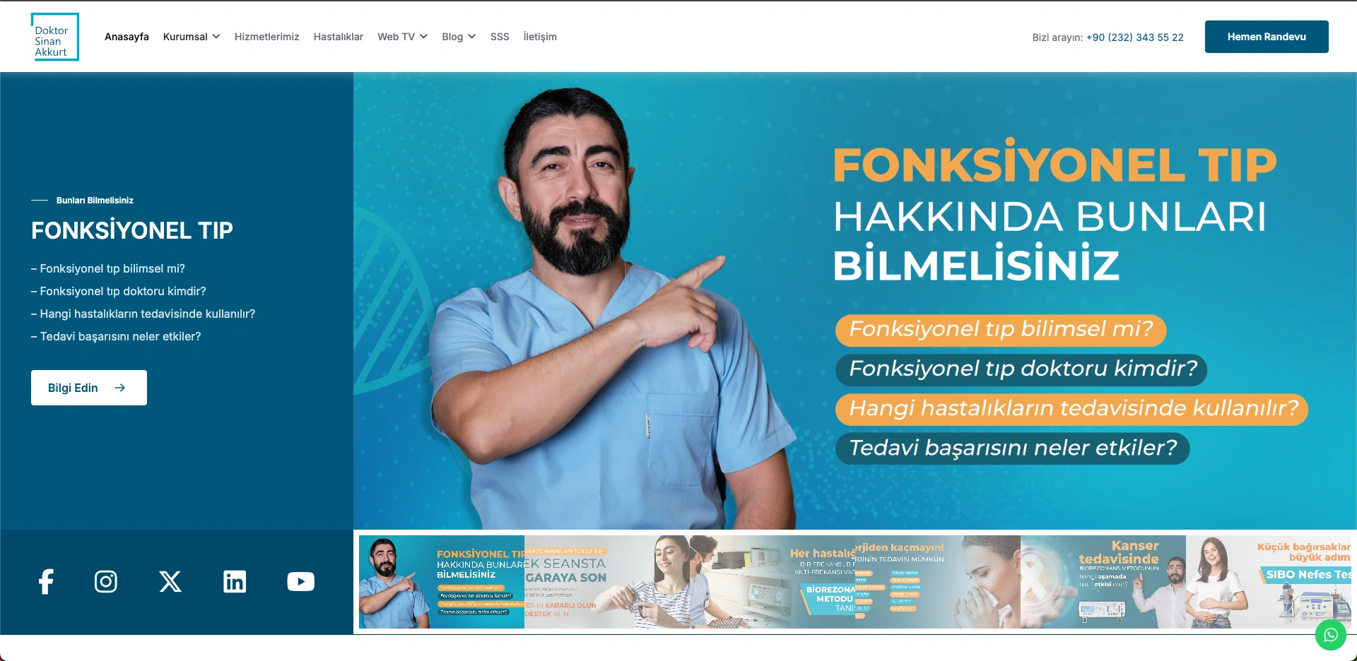 Dr. Sinan Akkurt sitesinin ana sayfası