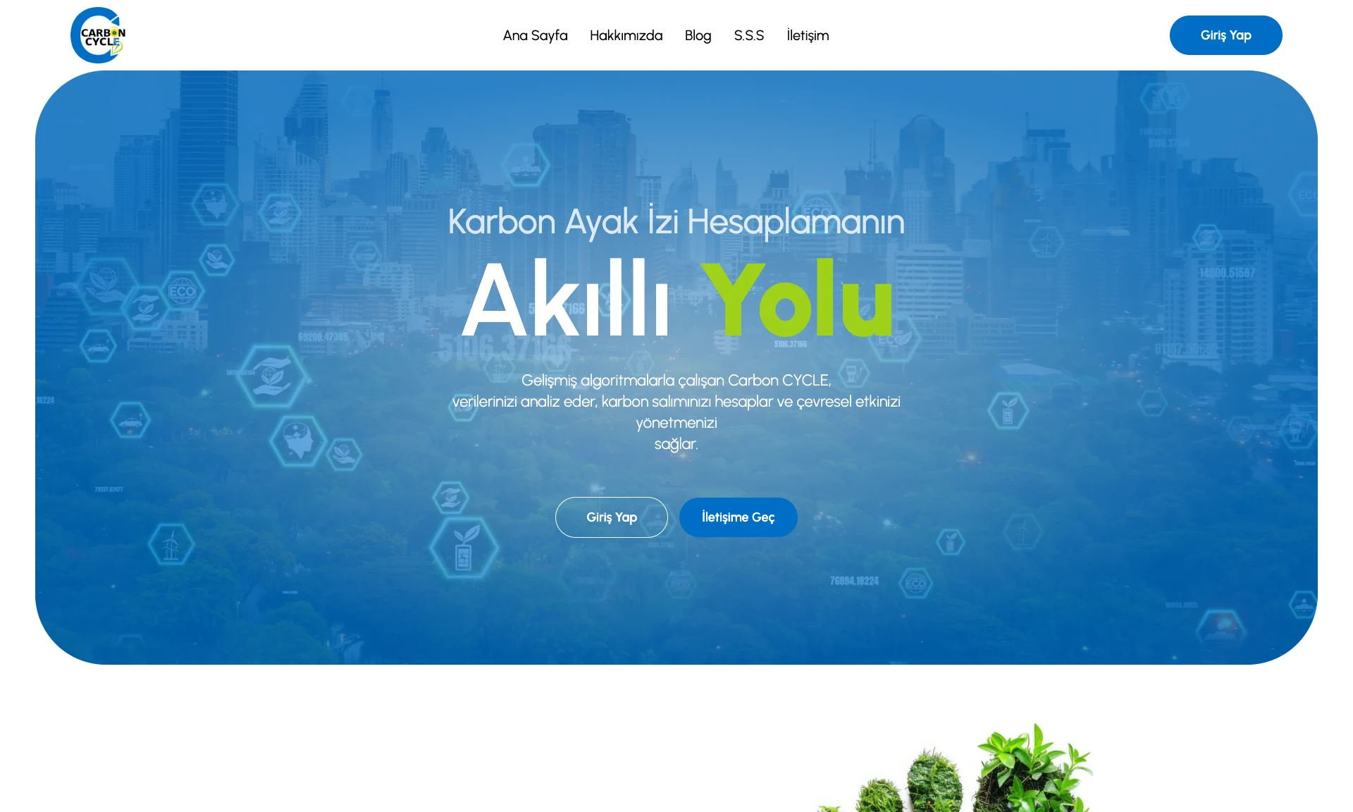 E-Carbon Cycle sitesinin ana sayfası