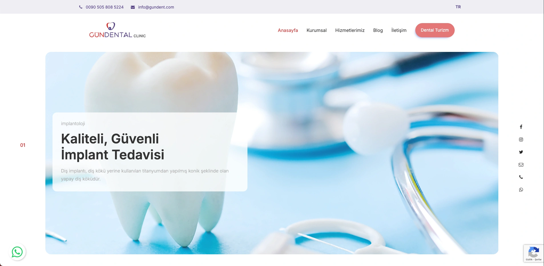 Gündental sitesinin ana sayfası