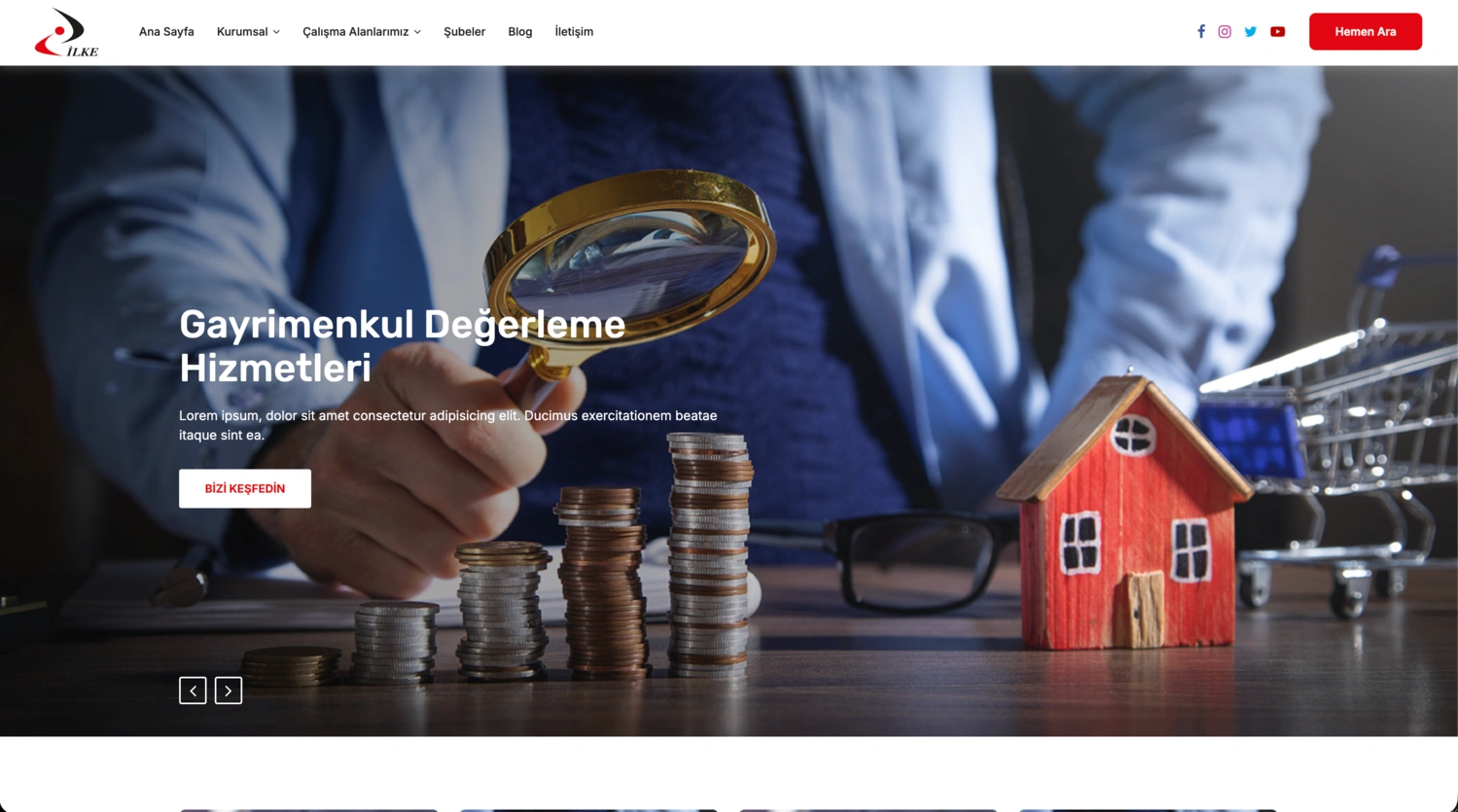 İlke Değerleme sitesinin ana sayfası