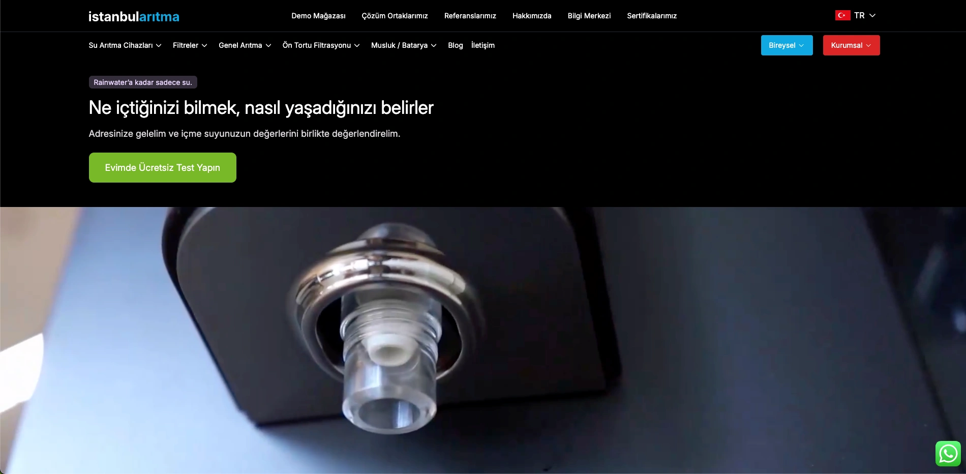 İstanbul Arıtma sitesinin ana sayfası