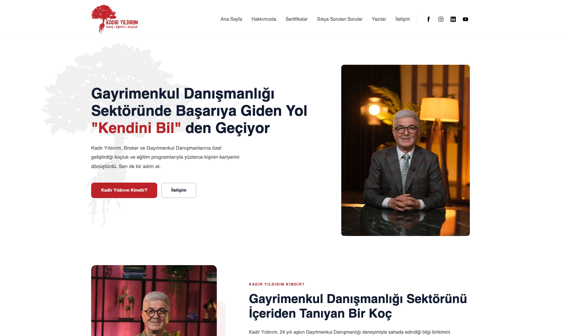 Kadir Yıldırım sitesinin ana sayfası