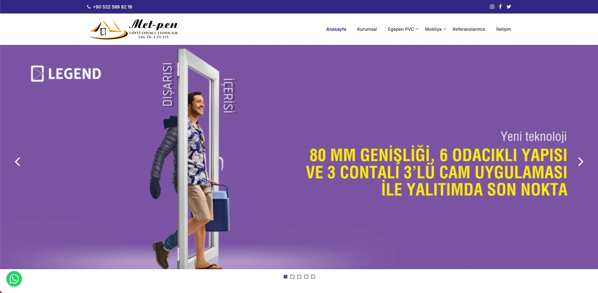MET-PEN sitesinin ana sayfası