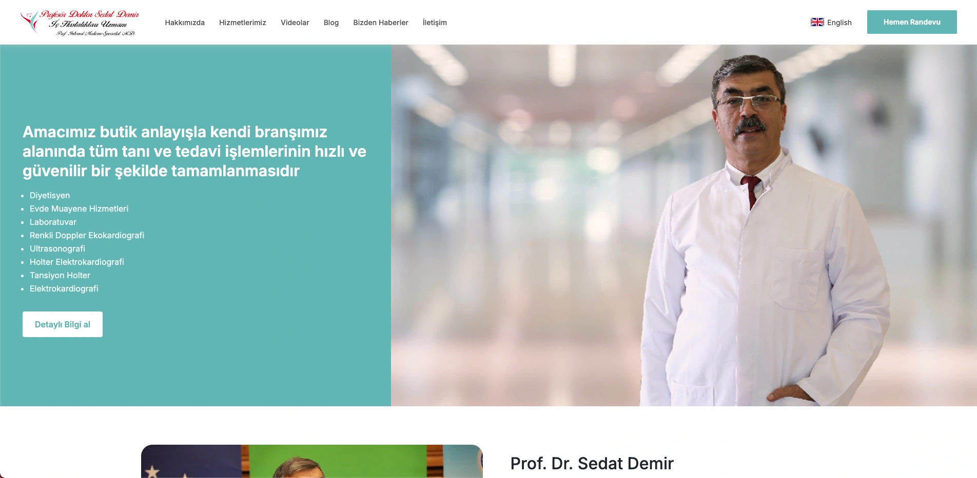 Prof. Dr. Sedat Demir sitesinin ana sayfası