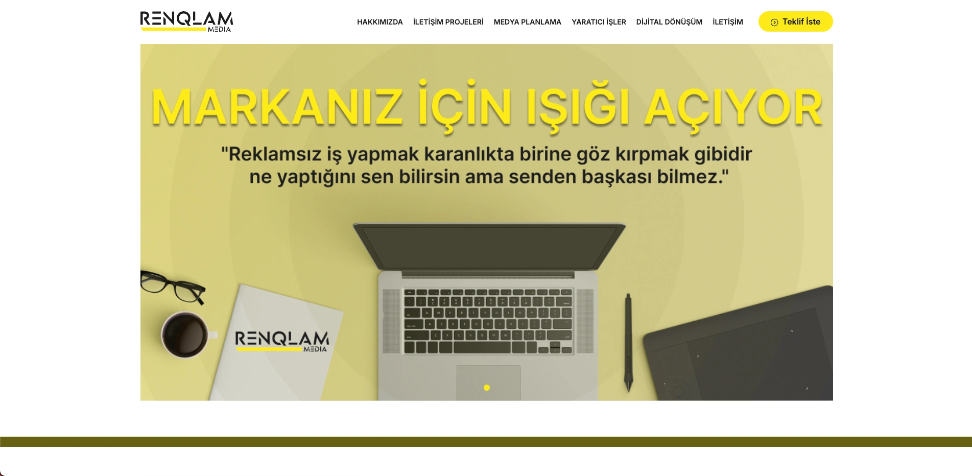 Renqlam Media sitesinin ana sayfası