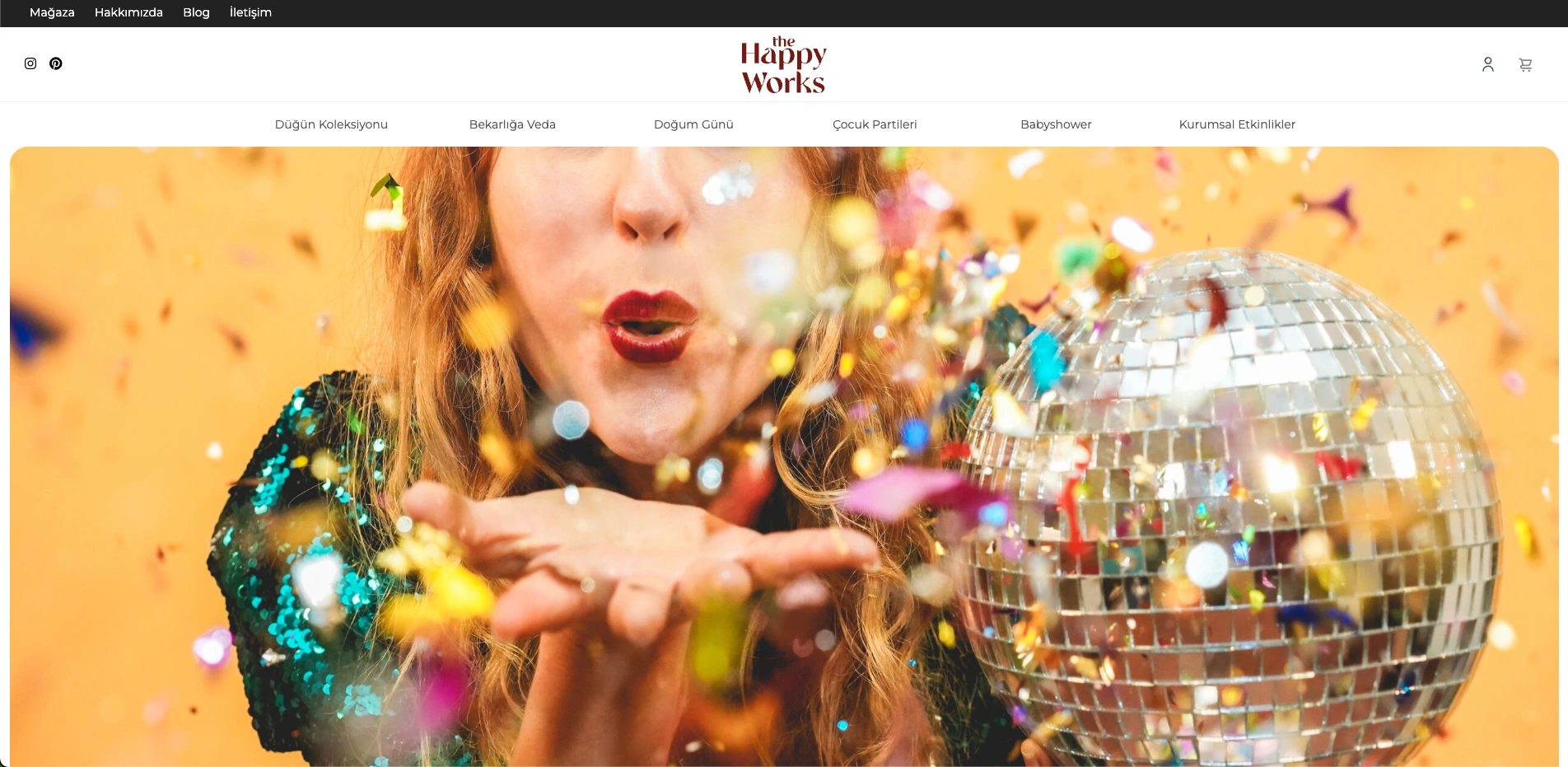 The Happy Works sitesinin ana sayfası