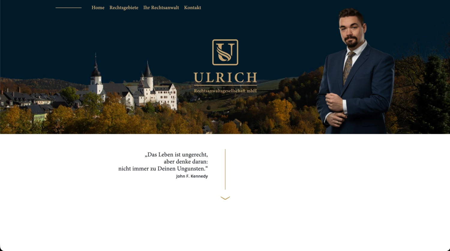 Ulrich sitesinin ana sayfası