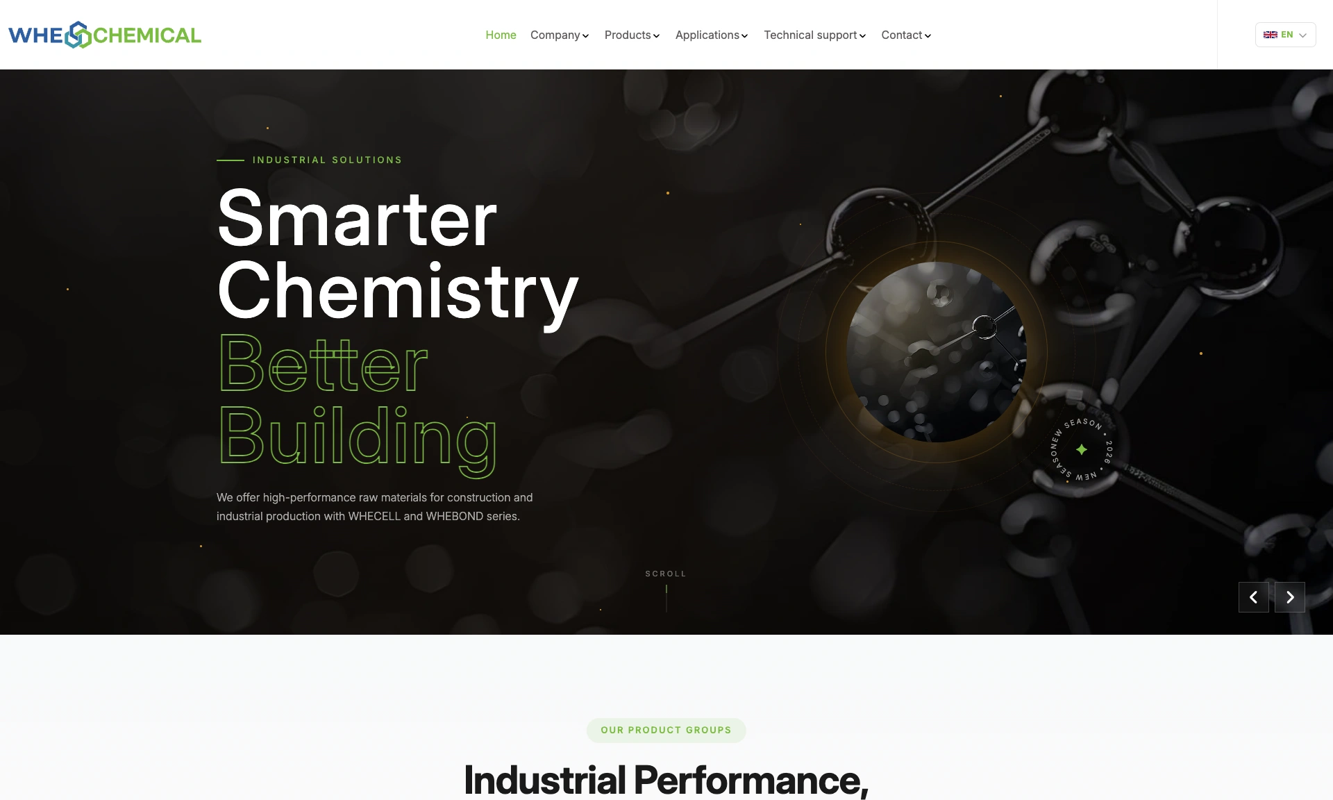 Whechemical sitesinin ana sayfası
