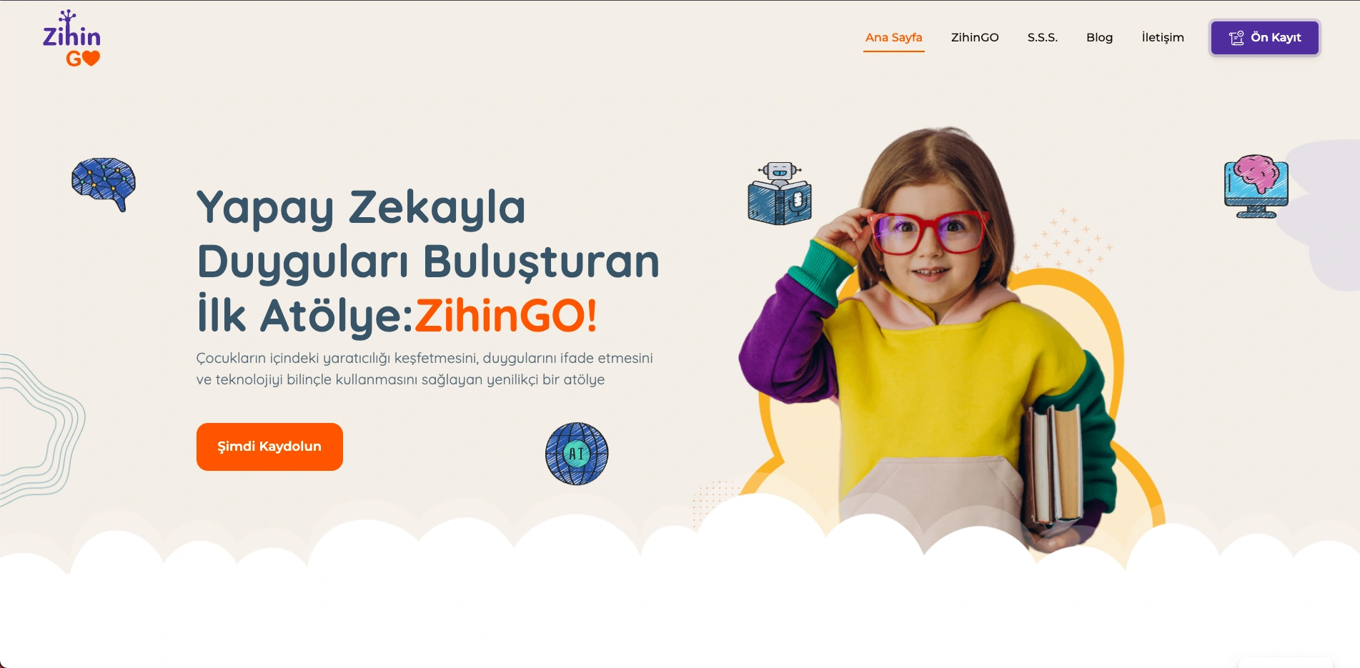 ZihinGO sitesinin ana sayfası